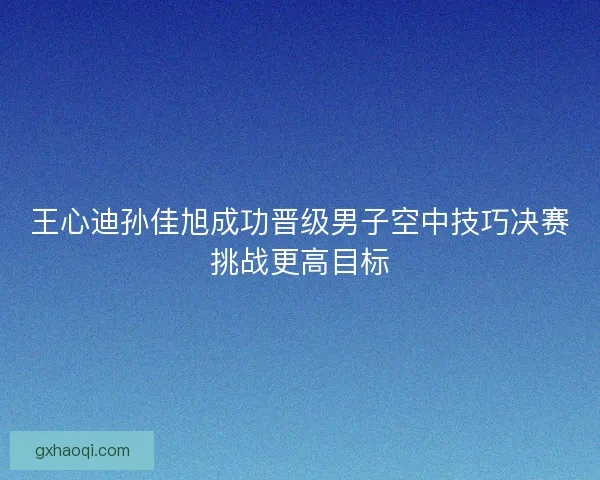 王心迪孙佳旭成功晋级男子空中技巧决赛挑战更高目标